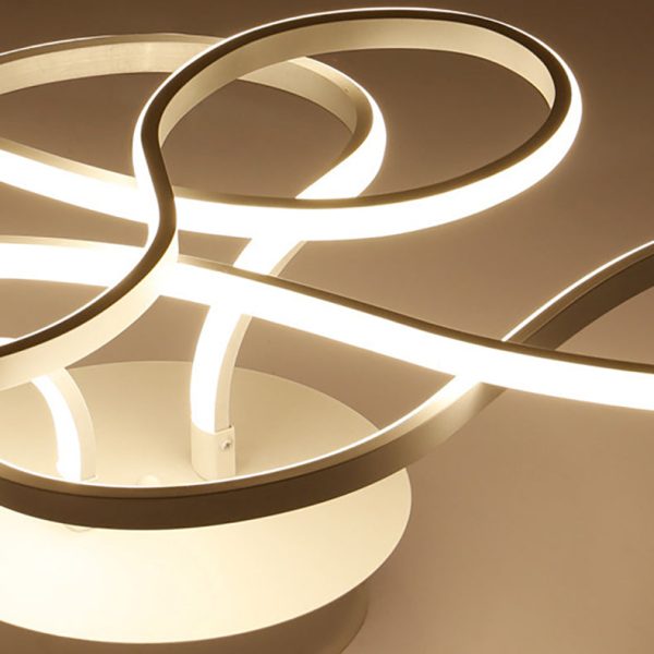 Modern Transitional Irregular Strip Aluminum Acrylic LED Semi-Flush Mount Ceiling Light For Living Room - Image 12