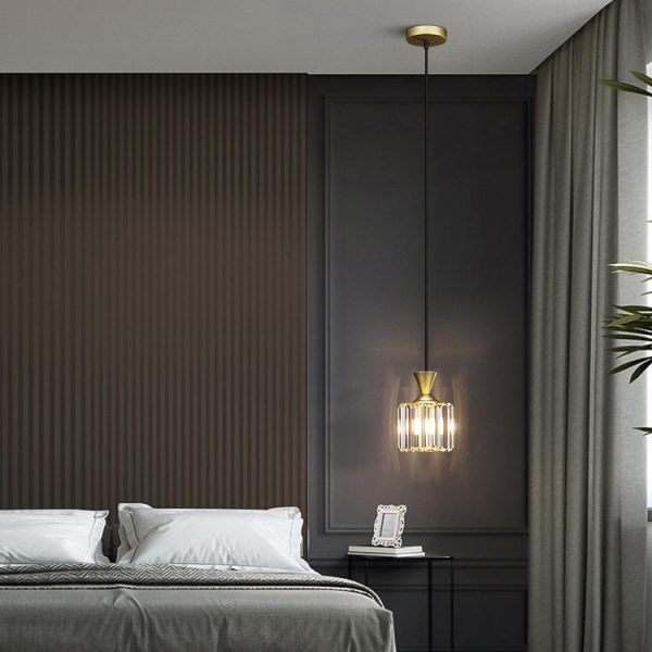 Contemporary Luxury Radiant Prismatic Clear Crystal Shade 1-Light Pendant Light For Living Room - Image 3