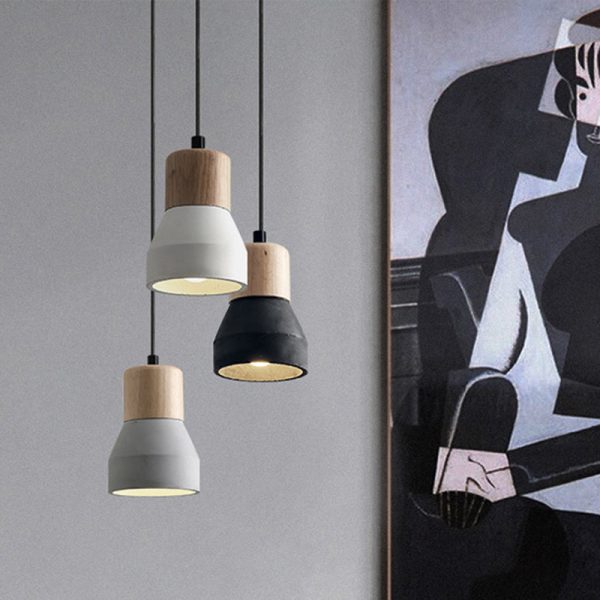 Nordic Cement Tapered 1-Light Mini LED Pendant Light - Image 3