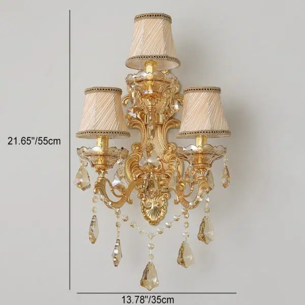 European Candlestick Shape Crystal 3-Light Wall Sconce Lamp - Image 4