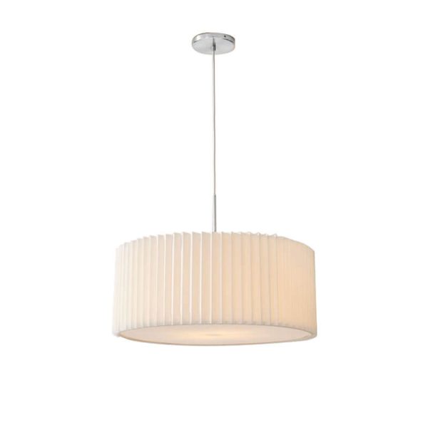 Nordic Minimalist Pleated PVC Fabric Drum Cone 1-Light Pendant Light - Image 12