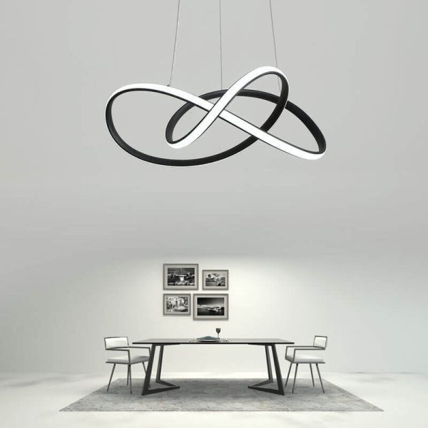 Modern Minimalist Ring Aluminum Strip LED Pendant Light - Image 2