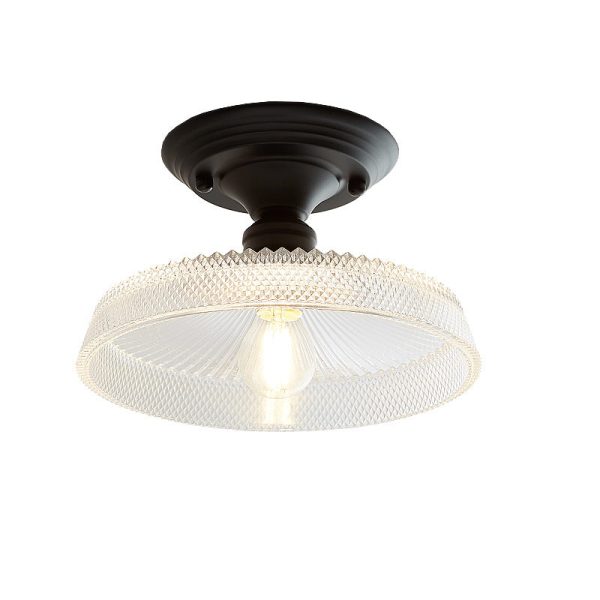 Nordic Vintage Glass Floral Round Geometry 1-Light Semi-Flush Mount Ceiling Light - Image 31