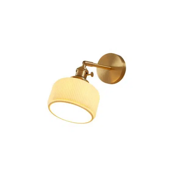 Modern Minimalist Striped Ceramic Jar 1-Light Wall Sconce Lamp - Image 8