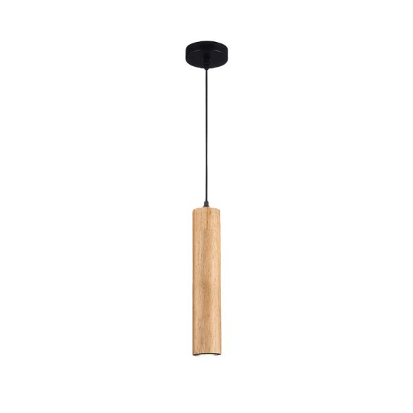 Modern Minimalist Wood Cylinder LED Pendant Light - Image 17