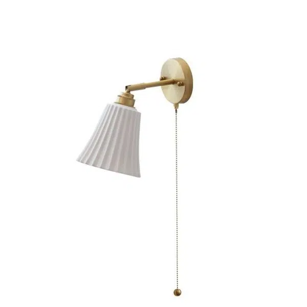 Modern Minimal Brass Ceramic 1-Light Wall Sconce Lamp - Image 5