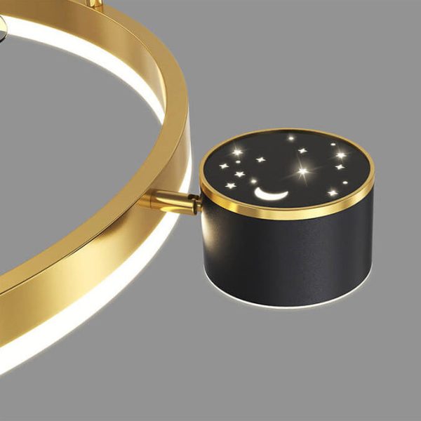 Modern Luxury Round Starry Sky Projection LED Flush Mount Ceiling Fan Light - Image 9