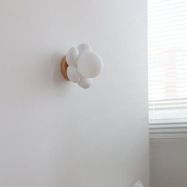 Modern Creative Flowers Shape Glass Ceramic 1-Light Kids Wall Sconce Lamp - Image 2