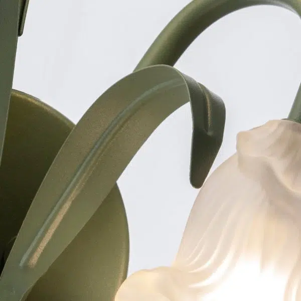 Contemporary Creative Floral Iron Glass 3/6 Wall Sconce Lamp For Bedroom - Image 9