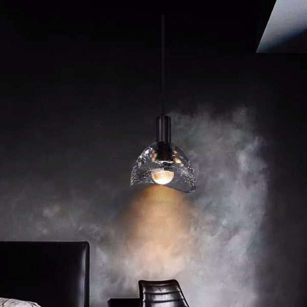 Contemporary Luxury Dazzling Curve Crystal Brass 1-Light Pendant Light For Living Room - Image 3