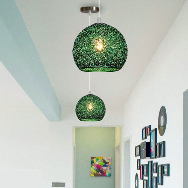 Contemporary Creative Aluminum Macaron Round 1-Light Pendant Light For Living Room - Image 3