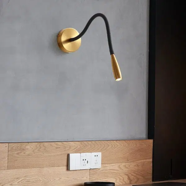 Simple Hose Spotlight Brass LED Reading Wall Sconce Lamp - Image 10