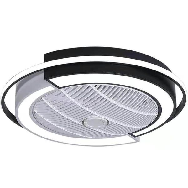 Modern Creative Round LED Semi-Flush Mount Ceiling Fan Light - Image 16
