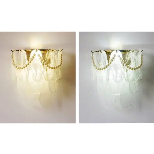 French Light Luxury Glass Shell Pearl 2-Light Wall Sconce Lamp - Image 13