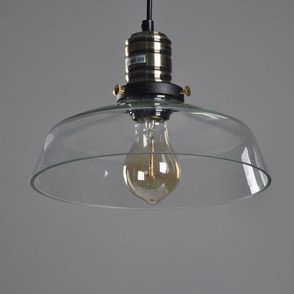 Industrial Simple Personalized Transparent Glass Bowl 1-Light Pendant Light - Image 12