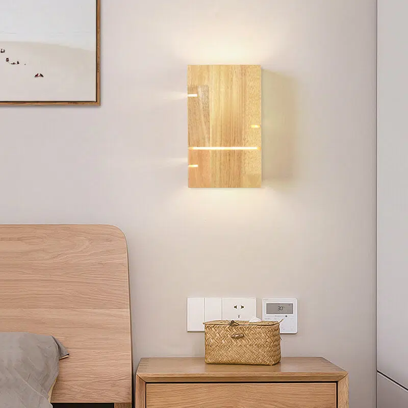 06-689dc0d3-fab9-4400-8176-5b6ac8224c6c.jpg Japanese Minimalist Wooden Square 2-Light Wall Sconce Lamp - Image 1