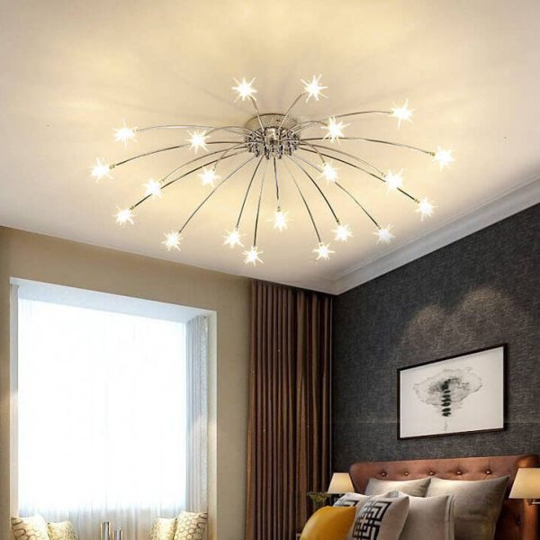 Contemporary Creative Full Of Star Iron 12/21/28 Light Flush Mount Ceiling Light For Living Room - Image 2