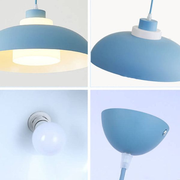 Modern Solid Color Macaron Acrylic Aluminum 1-Light Pendant Light - Image 39