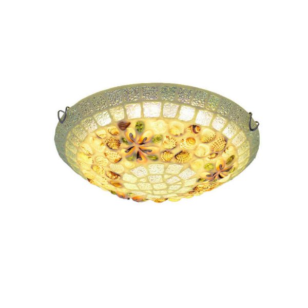 Tiffany Creative Mosaic Shells 1-Light Flush Mount Ceiling Light - Image 17