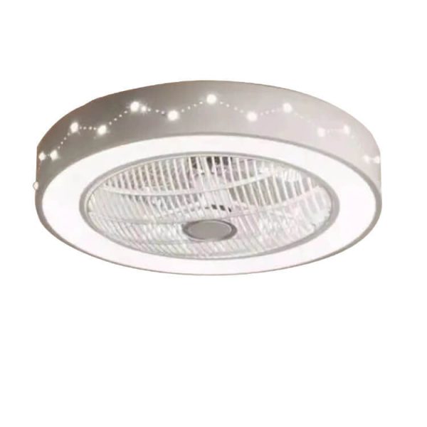 Nordic Simple Round Galaxies Enclosed LED Flush Mount Ceiling Fan Light - Image 5
