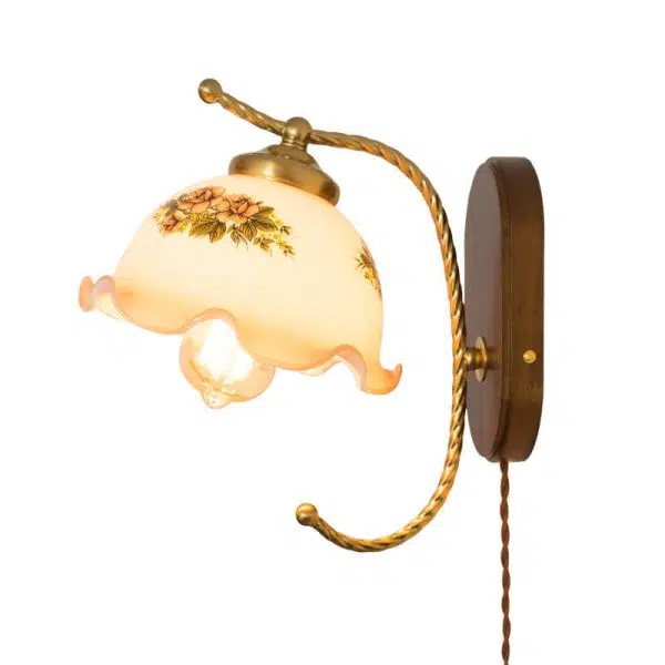 French Vintage Cream Glass Petal 1-Light Wall Sconce Lamp - Image 3