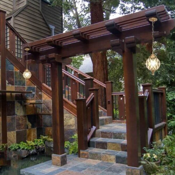 European Vintage Round Ball Die-Cast Aluminum Glass Waterproof Outdoor 1-Light Pendant Light - Image 3