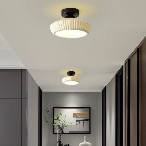 Modern Light Luxury Ceramic Disc 1-Light Semi-Flush Mount Lighting - Image 25