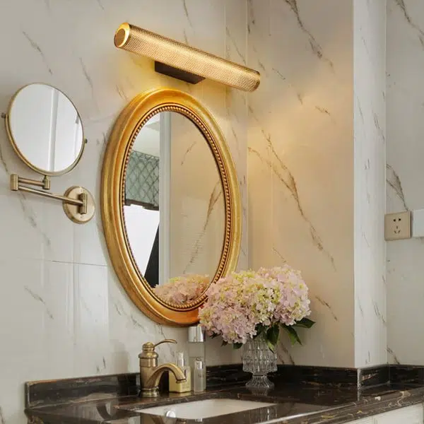 Modern Luxury Vanity  Grid Column Hardware Acrylic LED Wall Sconce Lamp - Image 6