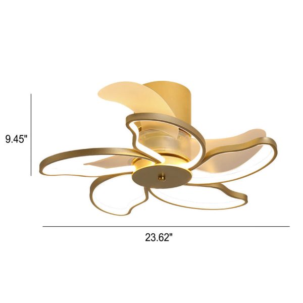 Nordic Minimalist Petal Shaped LED Semi-Flush Mount Ceiling Fan Light - Image 6