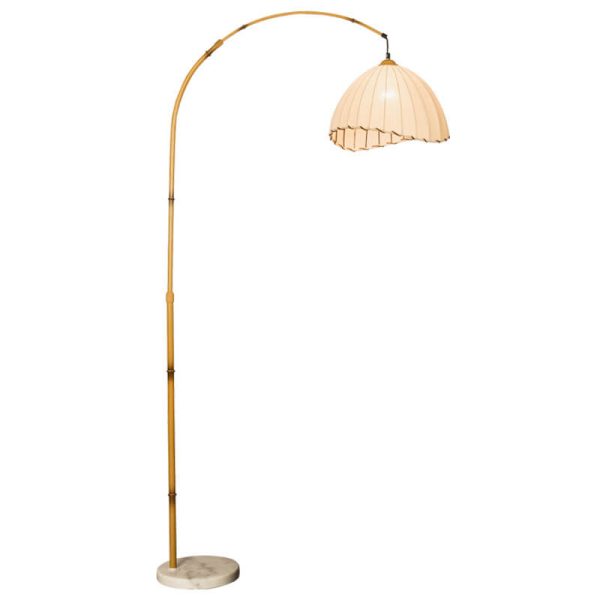 Vintage Fabric Marble Fishing Imitation Bamboo Rod 1-Light Standing Floor Lamp - Image 5