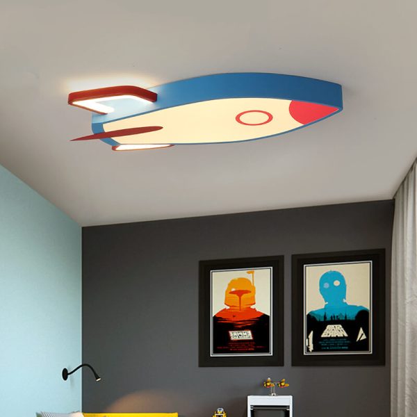 Cartoon Rocket-shaped Aluminum LED Flush Mount Ceiling Light - Image 4