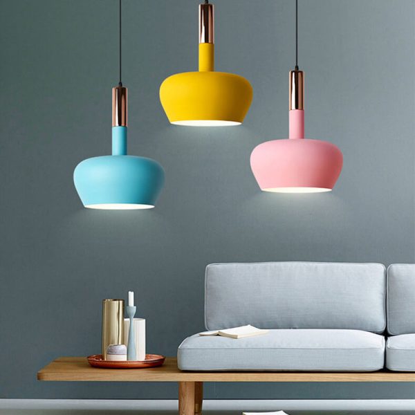 Nordic Macaron Aluminum Dome Bottle 1-Light Pendant Light - Image 23