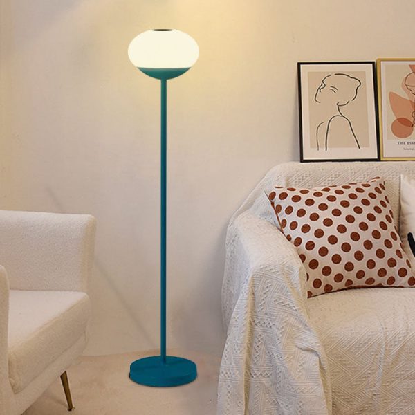 Solar Modern Minimalist Wrought Iron PE Oval LED Outdoor Standing Floor Lamp - Image 14