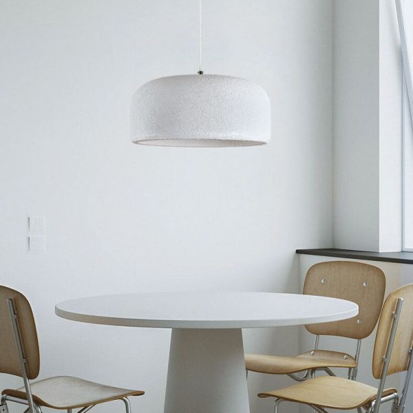 Japanese Minimalist Matte Texture Resin Dome 1-Light Pendant Light - Image 5