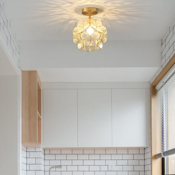 New Japanese-Style Manual Petal Aisle Semi-Flush Mount Light - Image 8