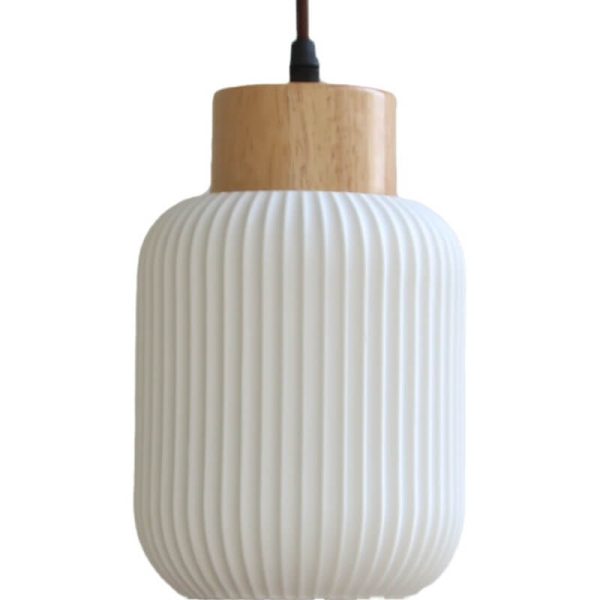 Nordic  White Ceramic Cylindrical Jar 1-Light Japanese Pendant Light - Image 6