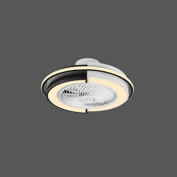 Modern Creative Round LED Semi-Flush Mount Ceiling Fan Light - Image 11