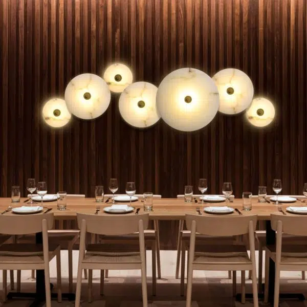 Modern Luxury Round Marble Iron LED Wall Sconce Lamp - Image 9