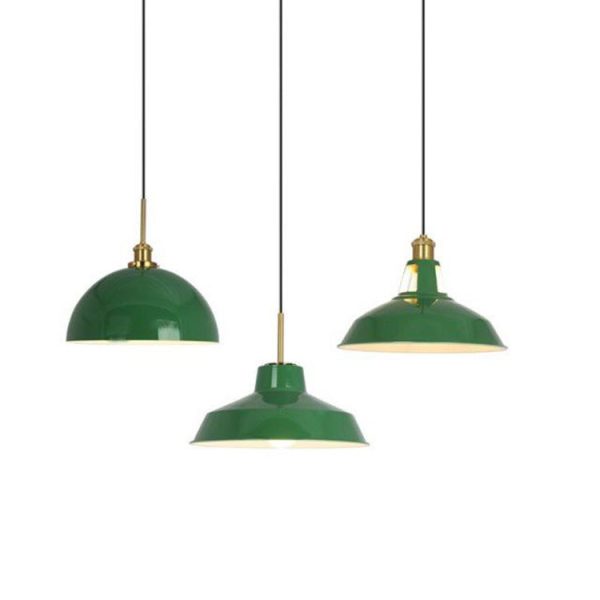 Industrial Vintage Green Iron Dome Cone 1-Light Pendant Light - Image 23