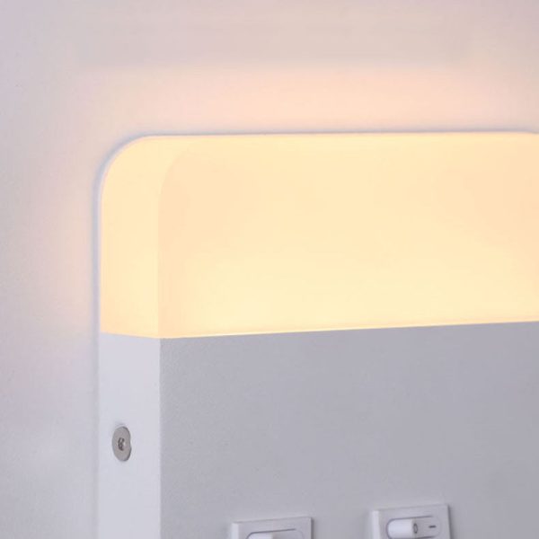 Modern Minimalist Round Square Acrylic Aluminum LED Reading Wall Sconce Lamp - Image 8