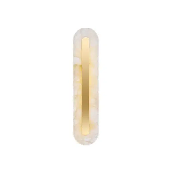 Light Luxury Brass Marble Oval Square LED Wall Sconce Lamp - Image 12