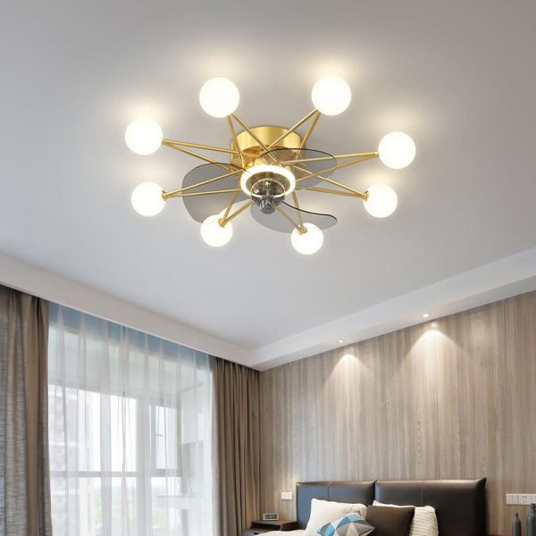 Modern Minimalist Creative Star LED Flush Mount Ceiling Fan Light - Image 13