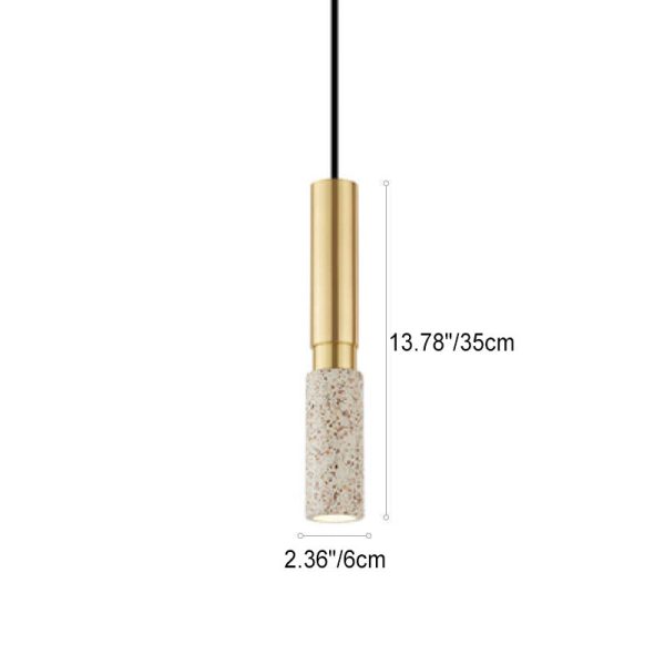 Nordic Minimalist Terrazzo Column Metal 1-Light Pendant Light - Image 6