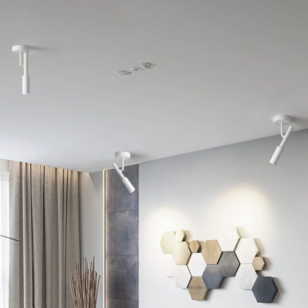 Minimalist Spotlight Rotatable LED Semi-Flush Mount Ceiling Light - Image 16