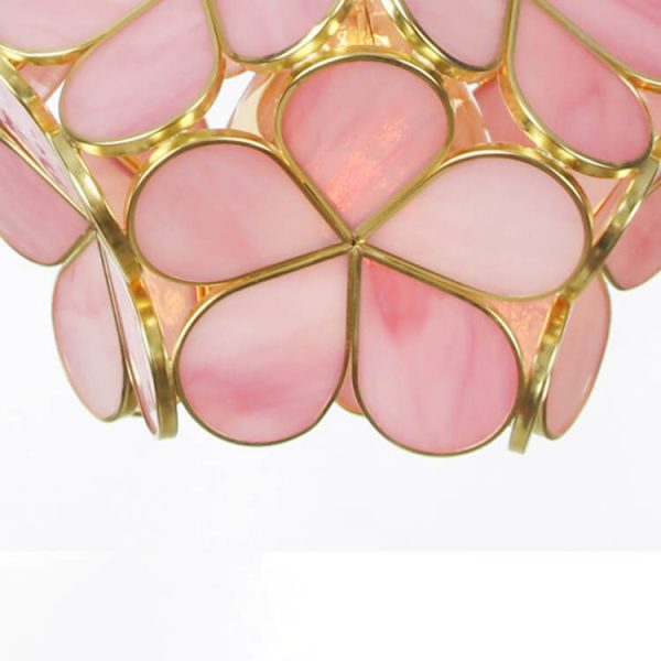 European Tiffany Vintage Brass Glass 1-Light Wall Sconce Lamp - Image 8