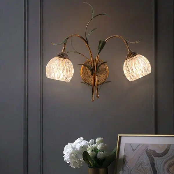 Modern Minimalist Art Glass Flower 1/2-Light Wall Sconce Lamp - Image 4