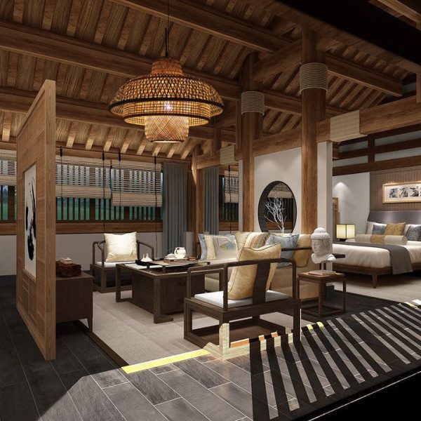 Japanese Vintage Triple Bamboo Weaving 1-Light Pendant Light - Image 13