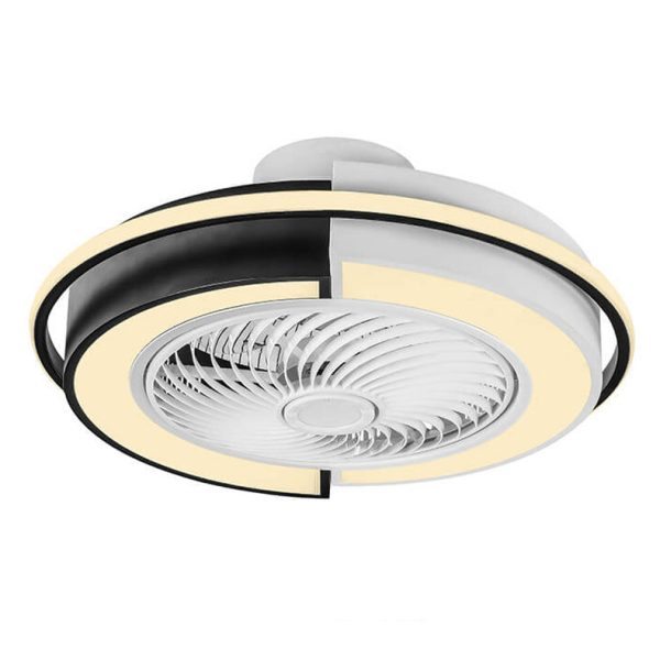 Modern Creative Round LED Semi-Flush Mount Ceiling Fan Light - Image 13