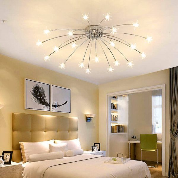 Contemporary Creative Full Of Star Iron 12/21/28 Light Flush Mount Ceiling Light For Living Room - Image 7