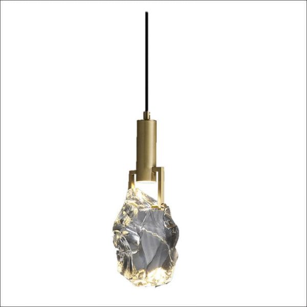 Modern Minimalist Ice Cube Crystal 1-Light Pendant Light - Image 6